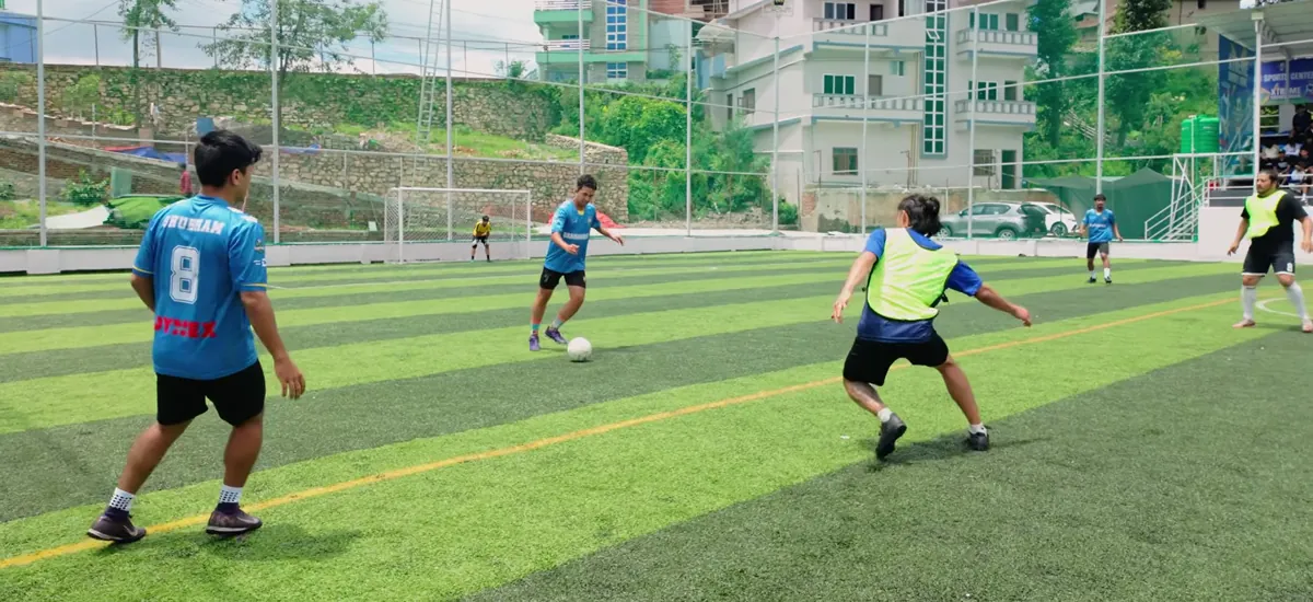 A still from a recorded grassroots match, presented as an auto-cut highlights clip